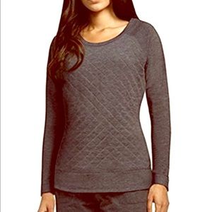 32 Degrees - Quilted Charcoal Crew Sweatshirt